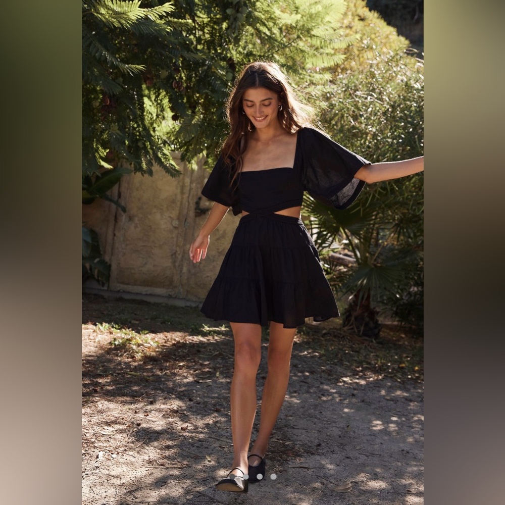 Free People Cross of Sunlight Mini Dress black size XS
